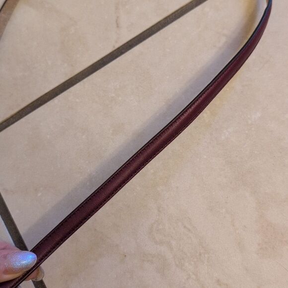 Gucci Belt GG Maroon Leather Thin US Burgundy Red Size 38 main image 5